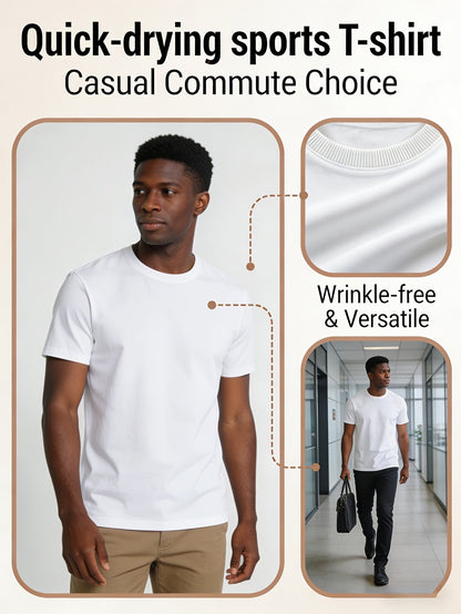 Men's Performance T-Shirt - Round Neck Short Sleeve Streetwear Style 498661