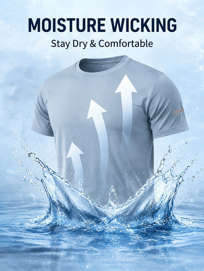 Men's Performance T-Shirt - Round Neck Short Sleeve Streetwear Style 498661