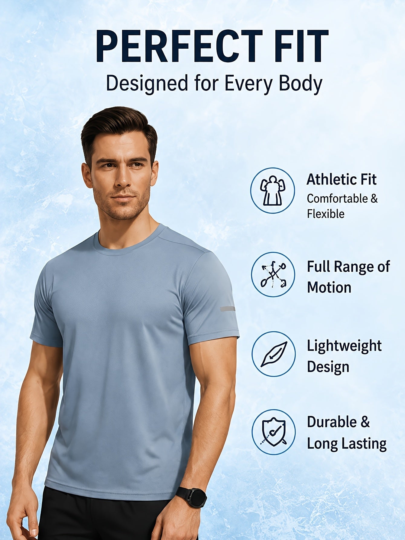 Men's Performance T-Shirt - Round Neck Short Sleeve Streetwear Style 498661