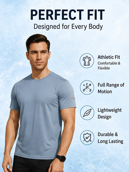 Men's Performance T-Shirt - Round Neck Short Sleeve Streetwear Style 498661