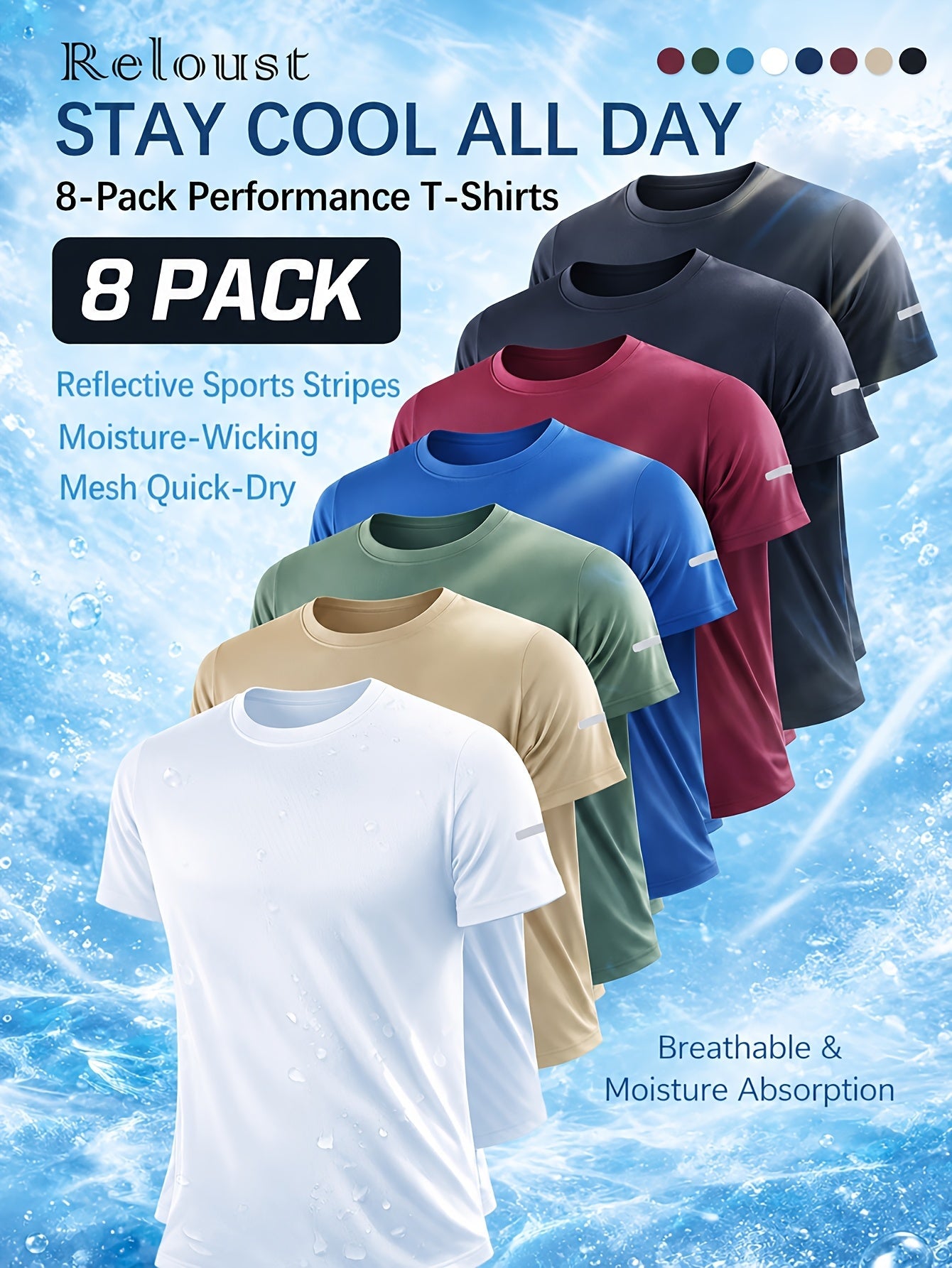 Men's Performance T-Shirt - Round Neck Short Sleeve Streetwear Style 498661