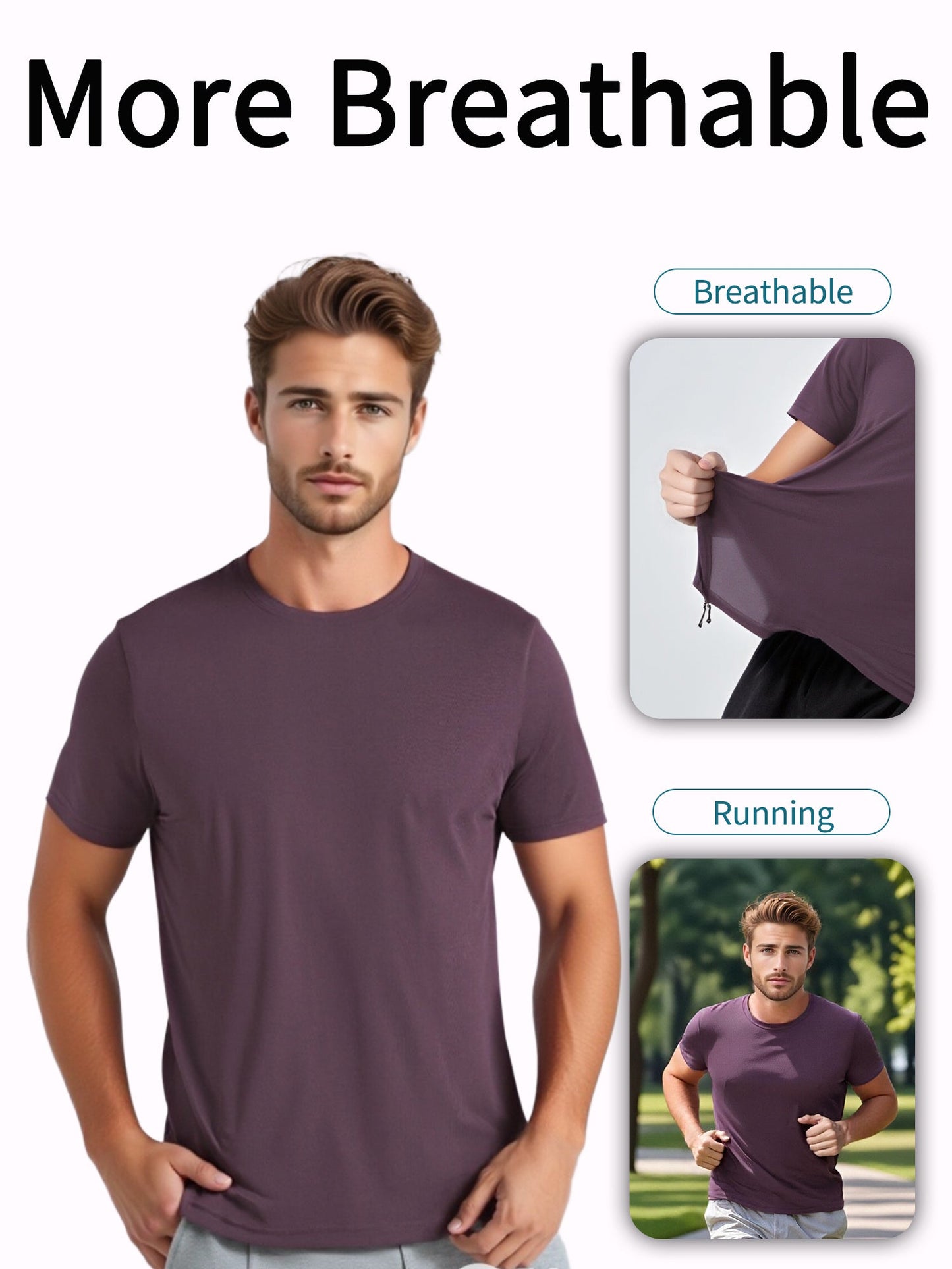Men's Performance T-Shirt - Round Neck Short Sleeve Weekend Style