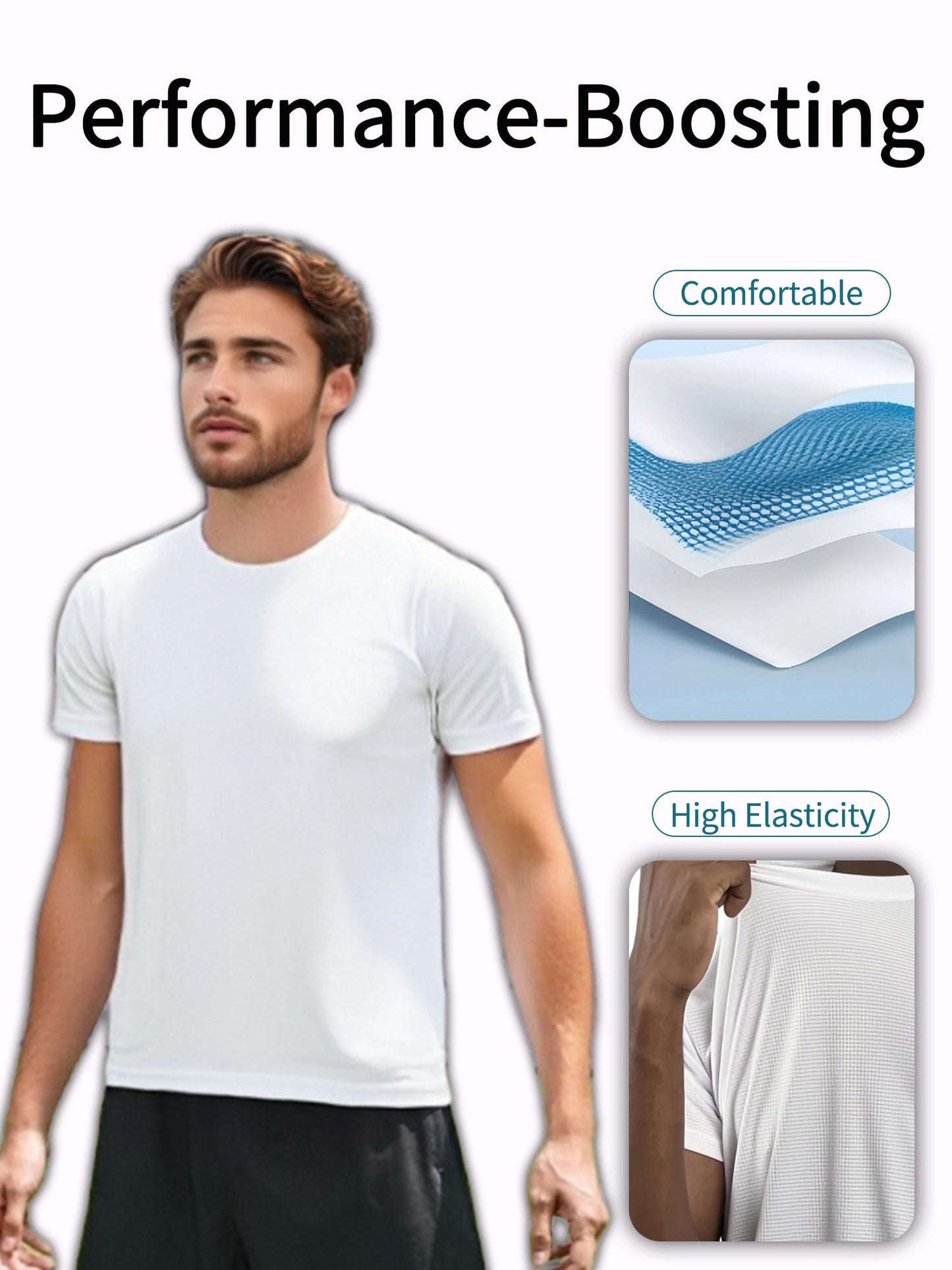 Men's Performance T-Shirt - Round Neck Short Sleeve Weekend Style