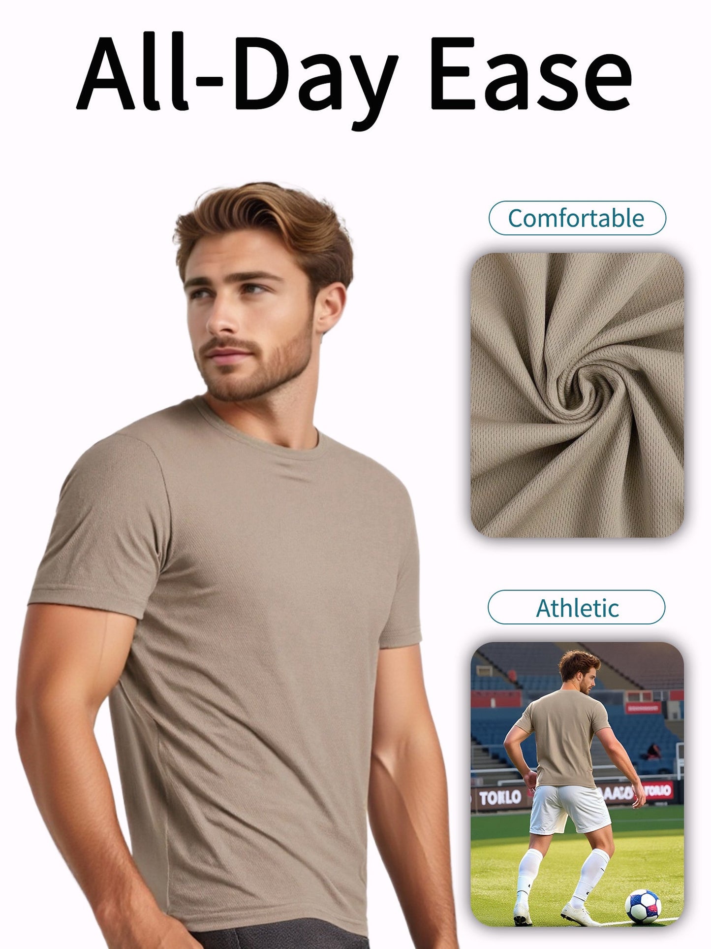 Men's Performance T-Shirt - Round Neck Short Sleeve Weekend Style