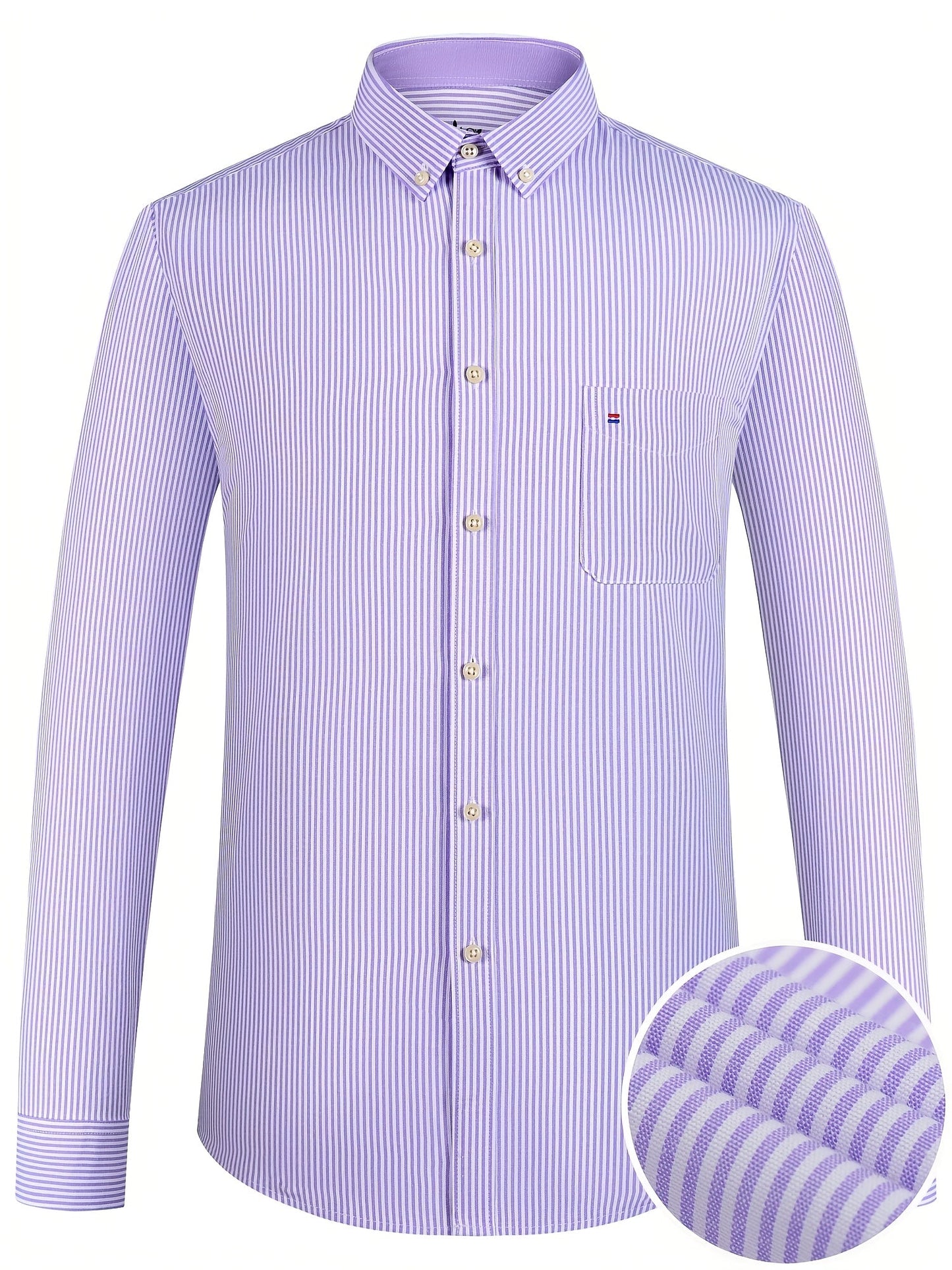 Men's Plaid Long Sleeve Dress Shirt - Easy Care