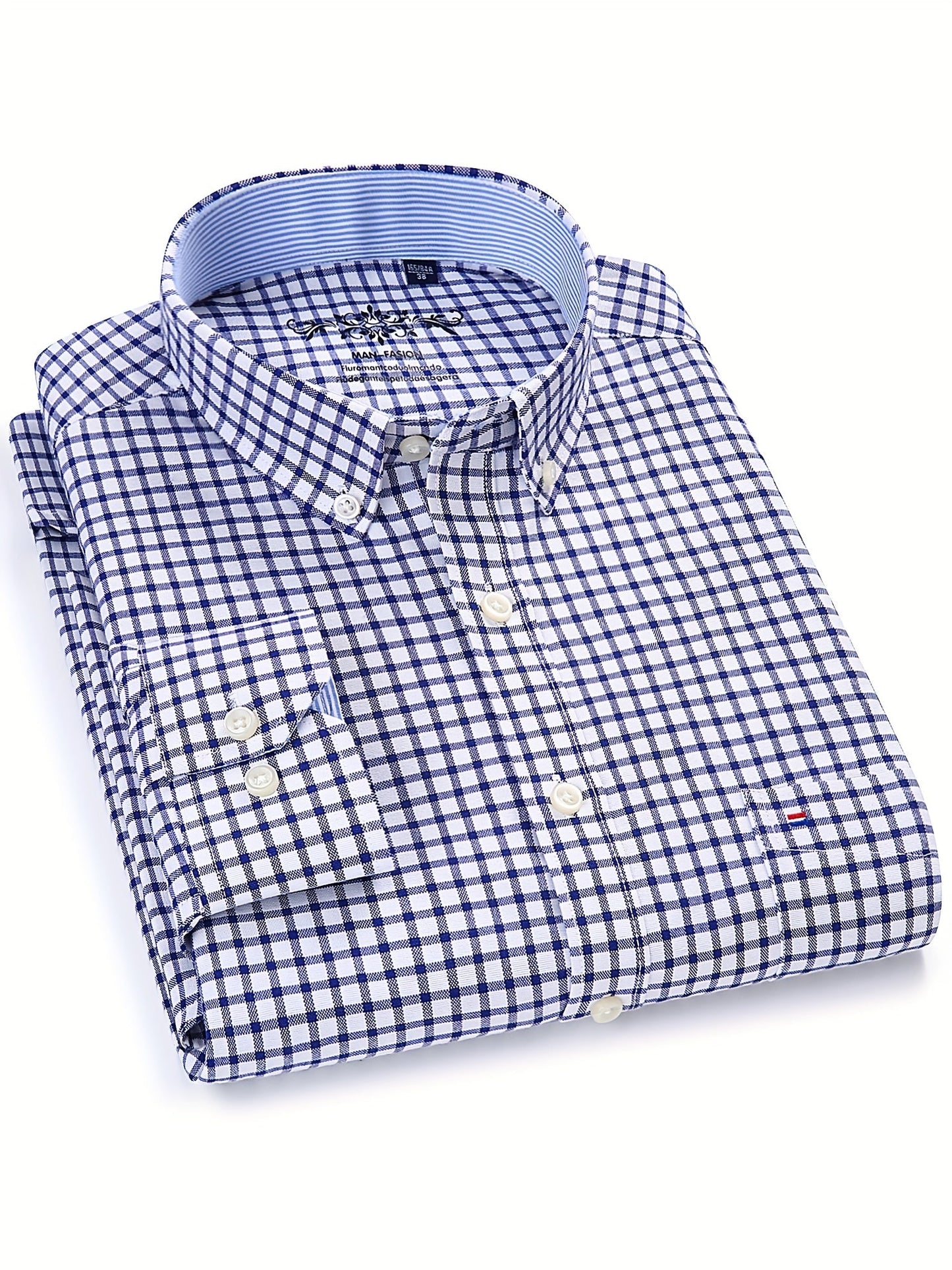 Men's Plaid Long Sleeve Dress Shirt - Easy Care