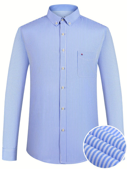 Men's Plaid Long Sleeve Dress Shirt - Easy Care