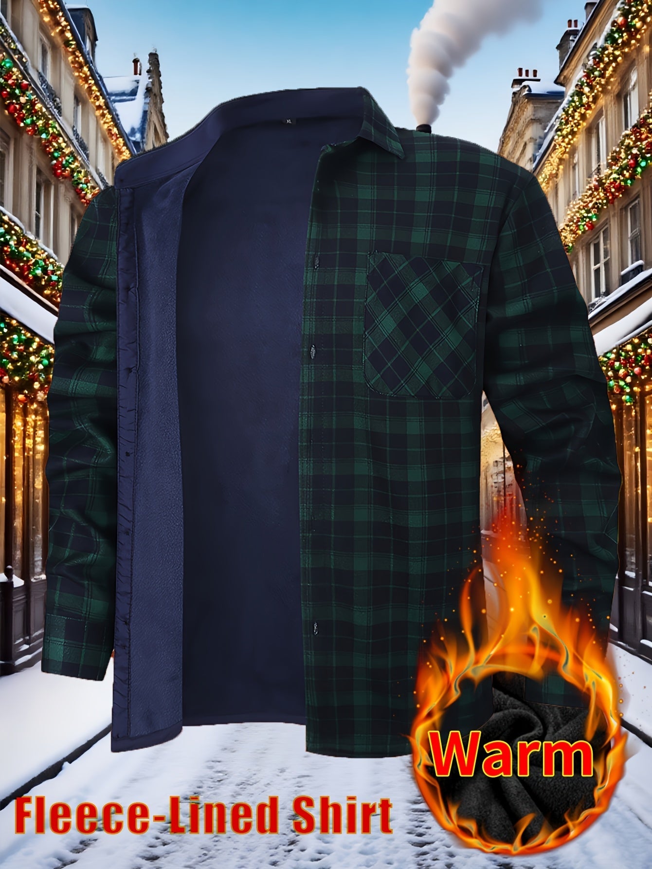 Men's Red Polyester Long-Sleeve Shirt - product view 17
