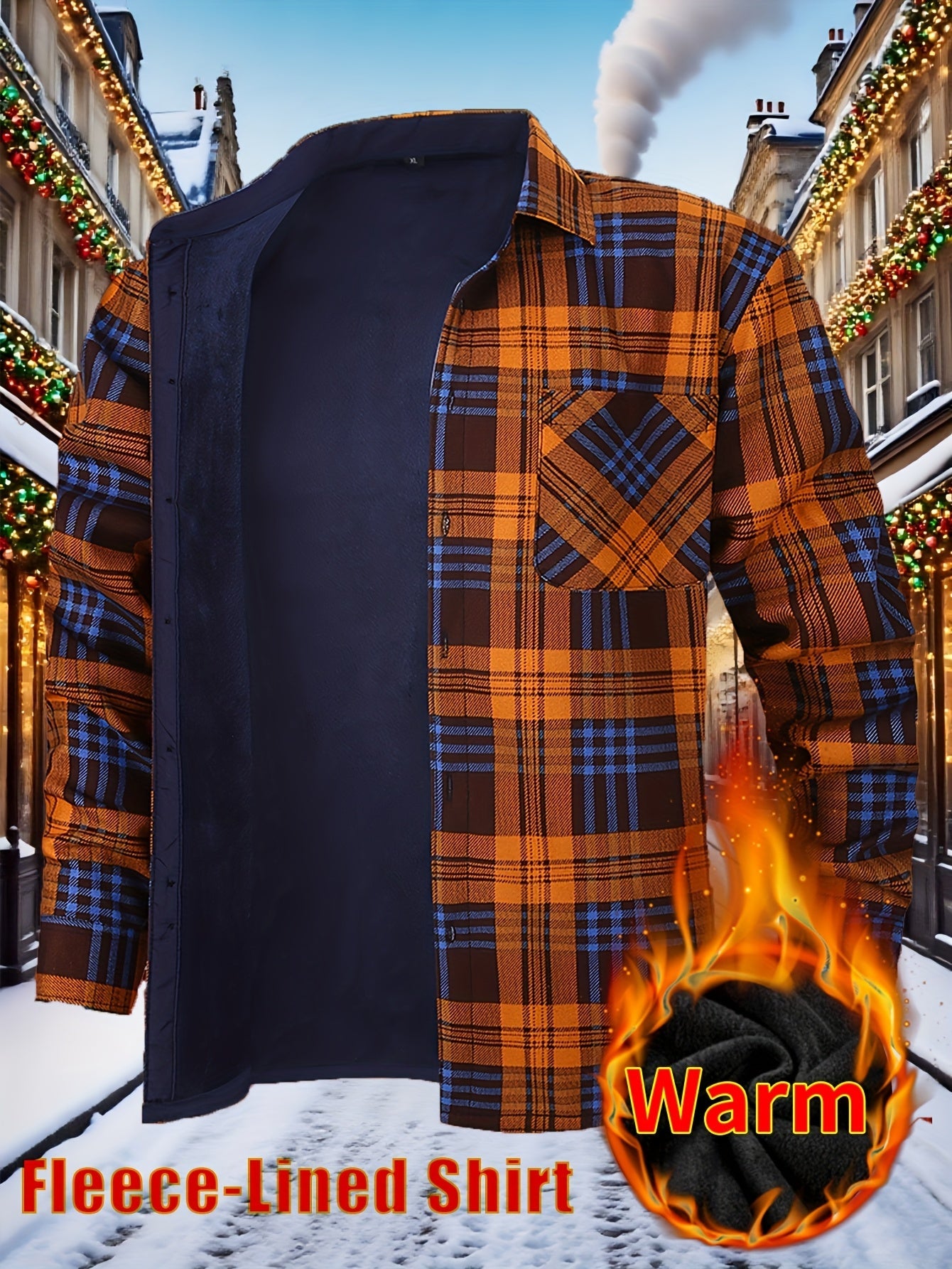 Men's Red Polyester Long-Sleeve Shirt - product view 22