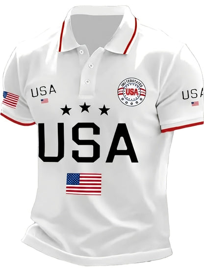 Men's Plus Size Polo Shirt – 250th anniversary random print – view 8