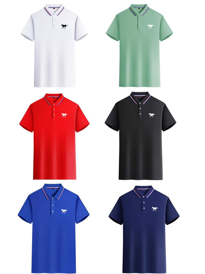 Men's Polo Shirt Set – 5 Pack Contrast Collar Golf Style