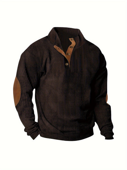 Men's Relaxed Corduroy Button-Front Hoodie