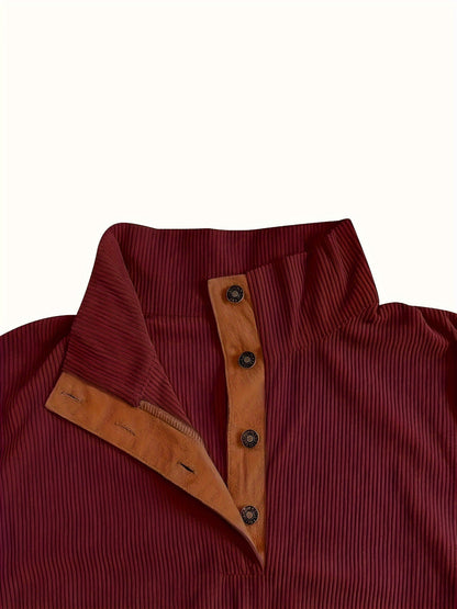 Men's Relaxed Corduroy Button-Front Hoodie