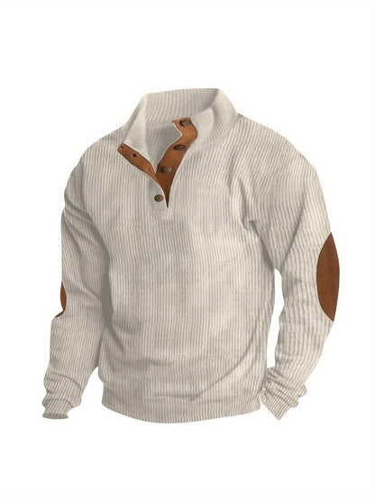 Men's Relaxed Corduroy Button-Front Hoodie