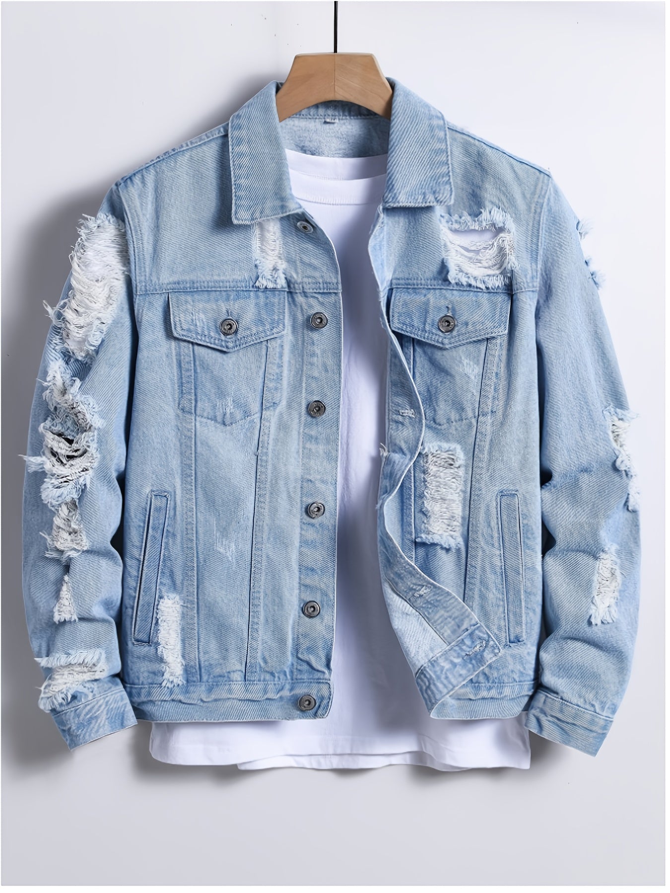 Men's Medium Blue Denim Denim Jacket - product view 3