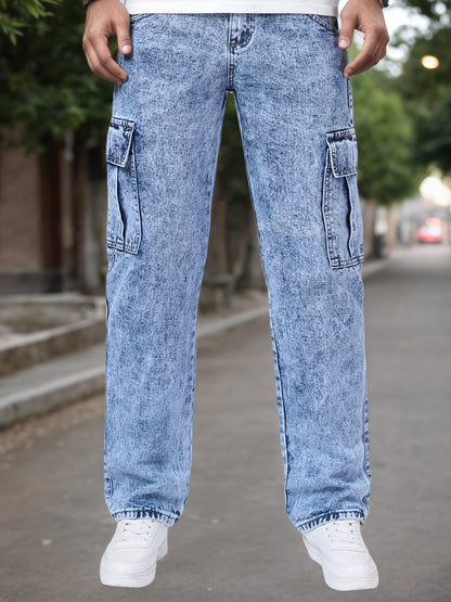 Men's Relaxed Fit Jeans - Classic Wash Utility Pocket