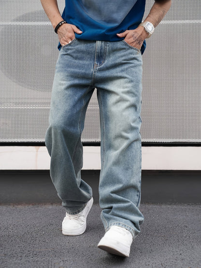 Men's Relaxed Fit Jeans - Vintage Wash Clean Finish