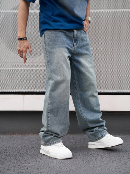 Men's Relaxed Fit Jeans - Vintage Wash Clean Finish