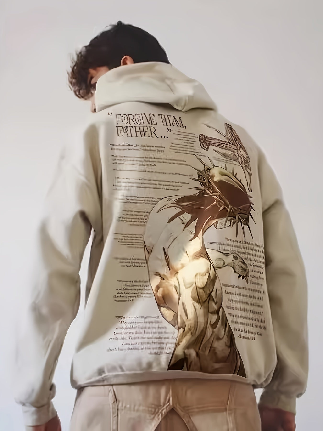Men's White Polyester Printed Sweatshirt - product view 20