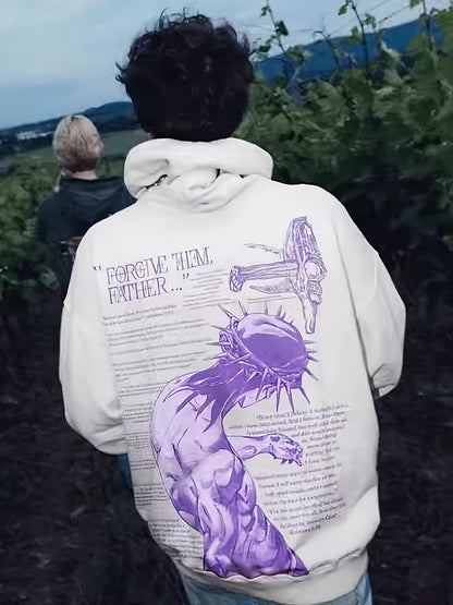 Men's White Polyester Printed Sweatshirt - product view 9