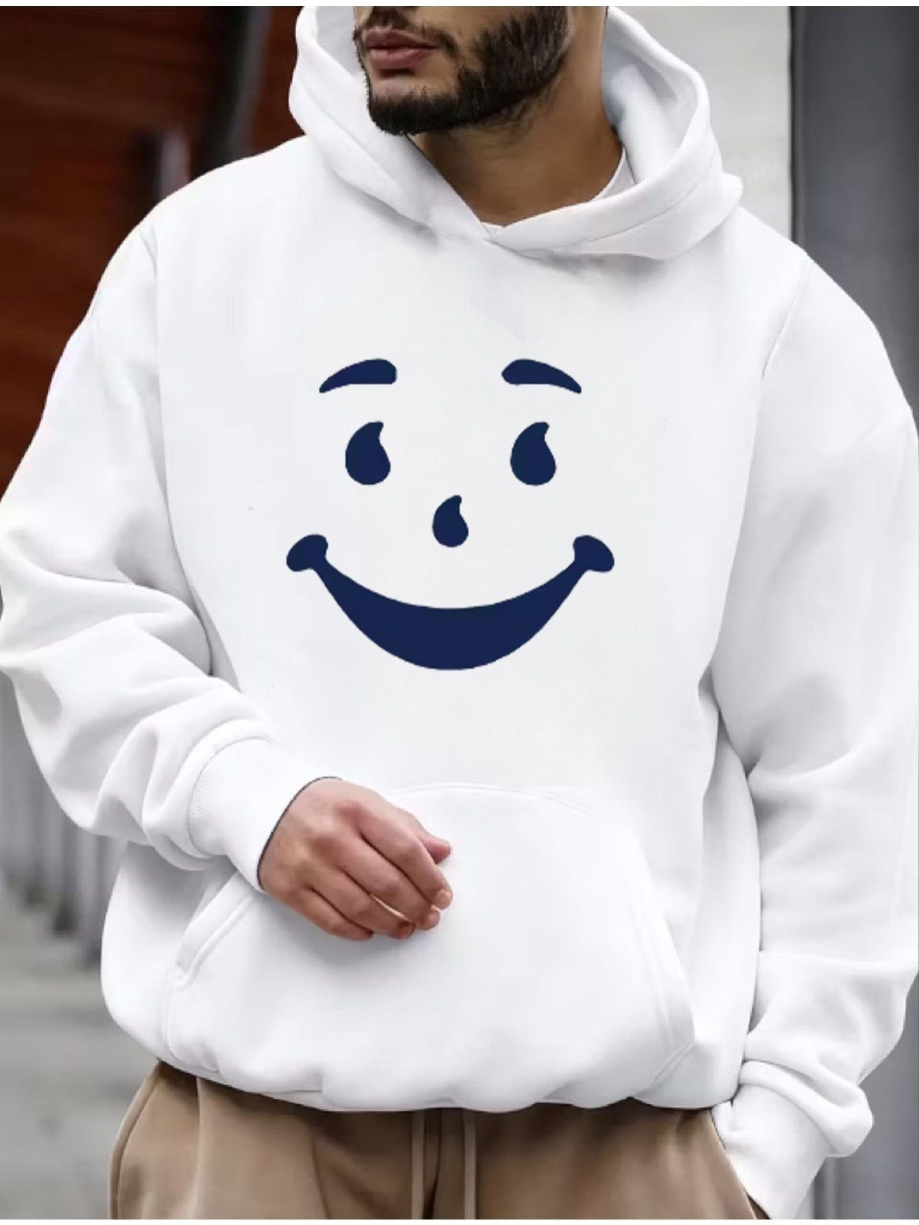 Men's Black Printed Hoodie - product view 1
