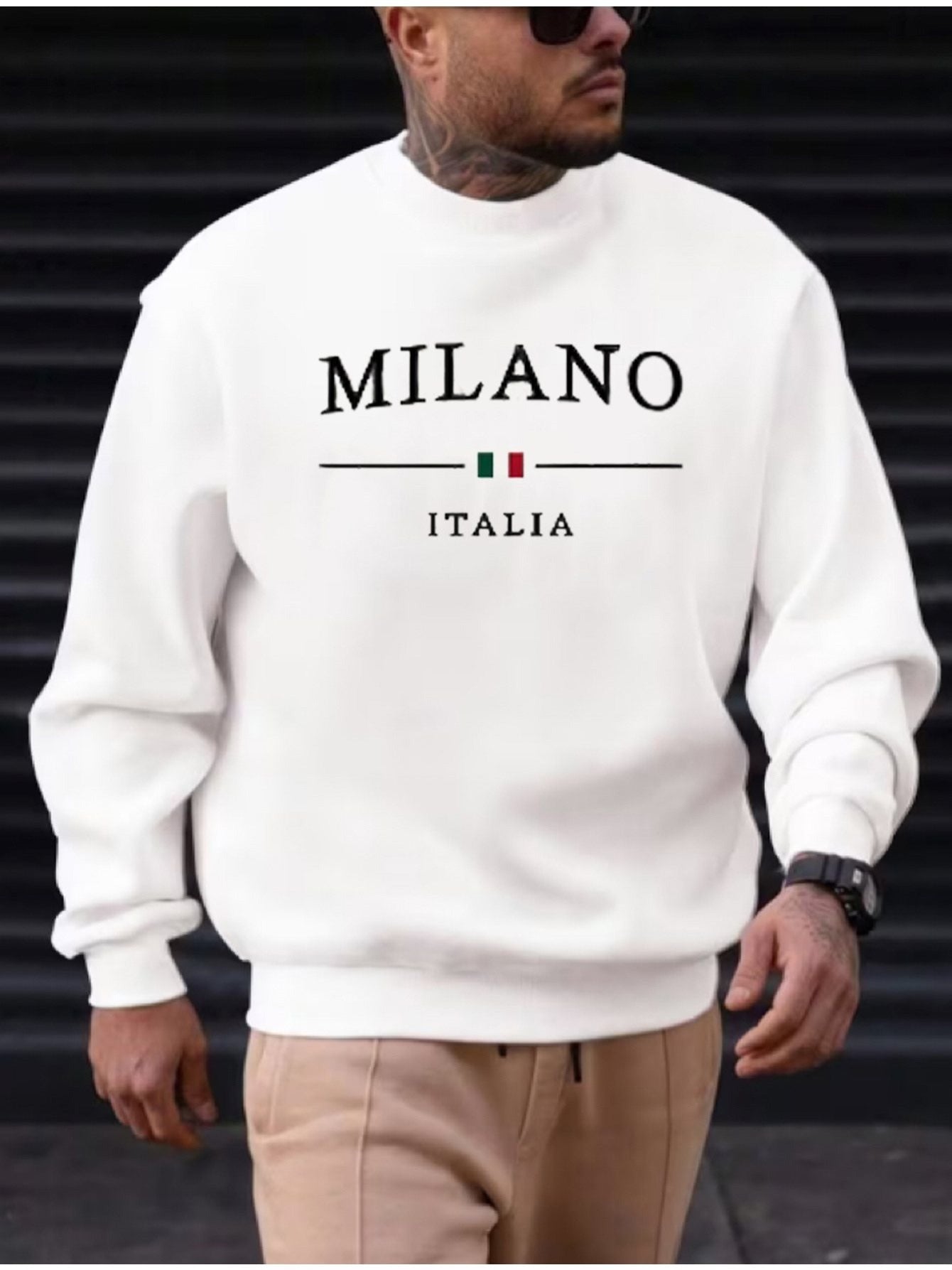 Men's Black Long-Sleeve Sweatshirt - product view 1