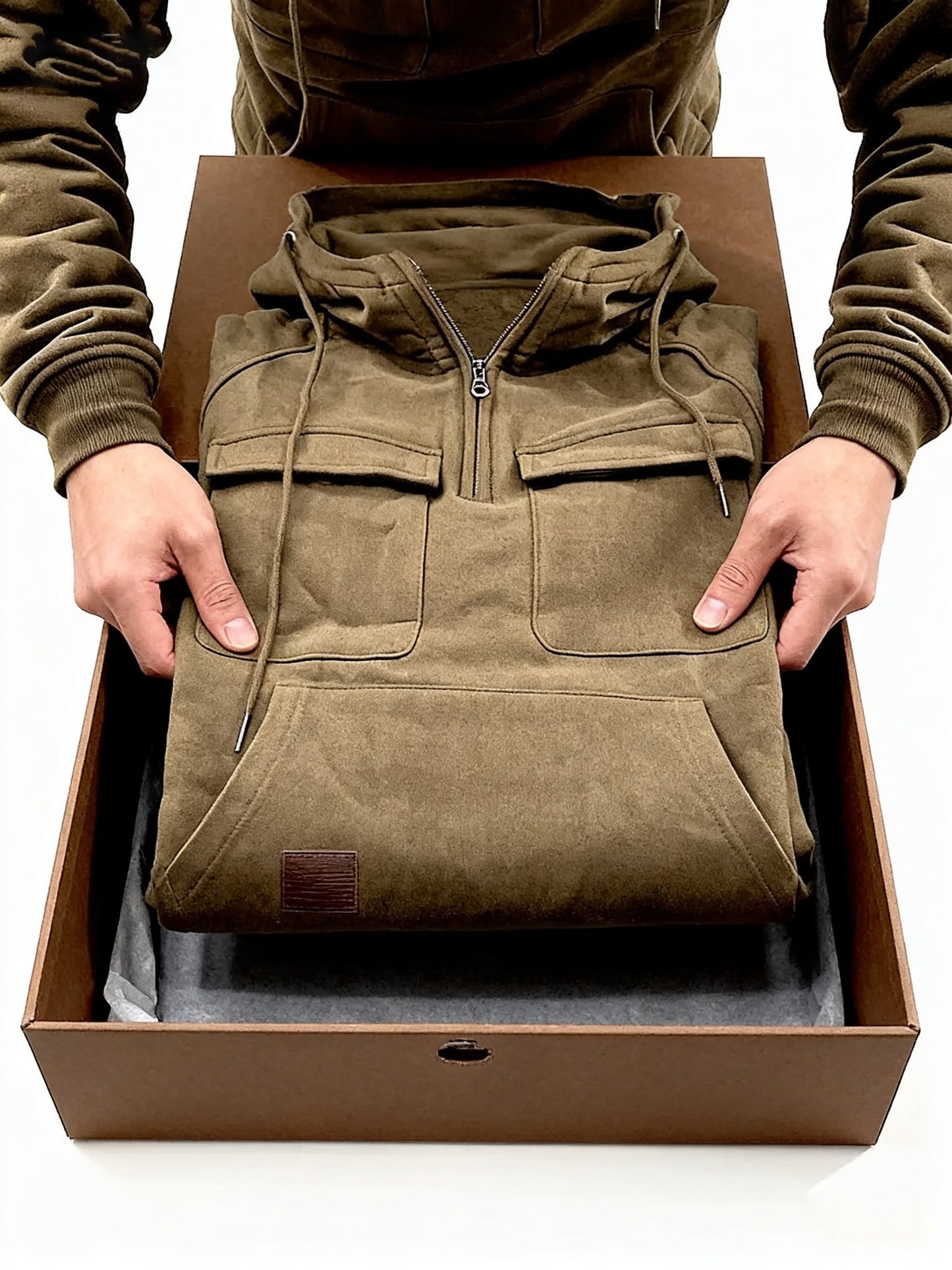 Men's Black Polyester Hoodie - product view 16