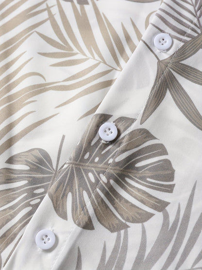 Men's Shirt and Shorts Set - Resort Print Summer Urban Edition