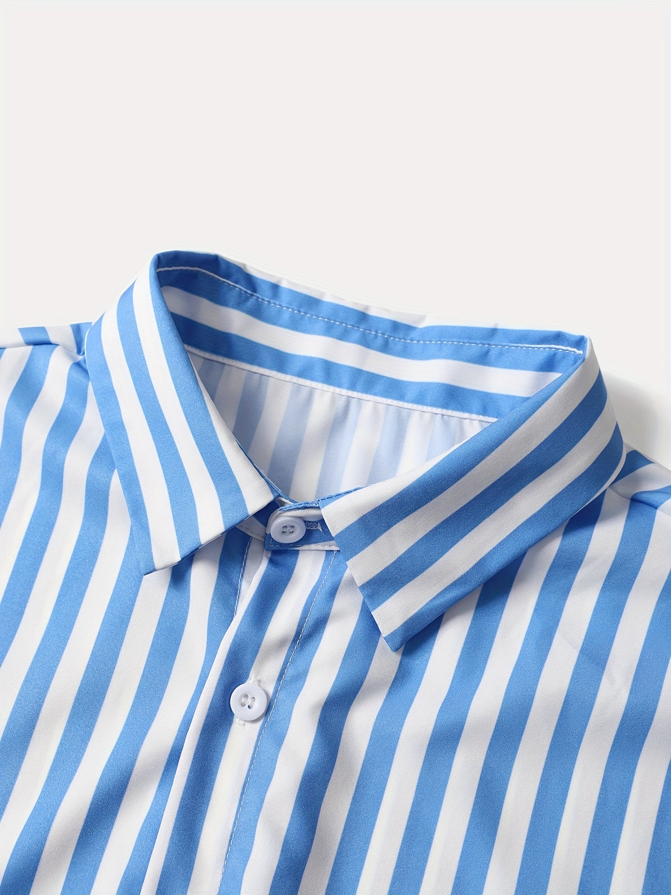 Men's Shirt and Shorts Set - Striped Summer Style