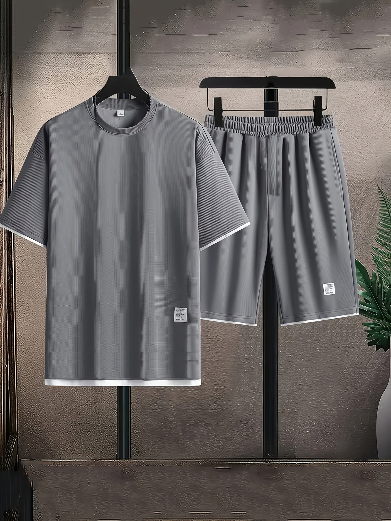 Men's Space Gray Short-Sleeve Shorts - product view 5