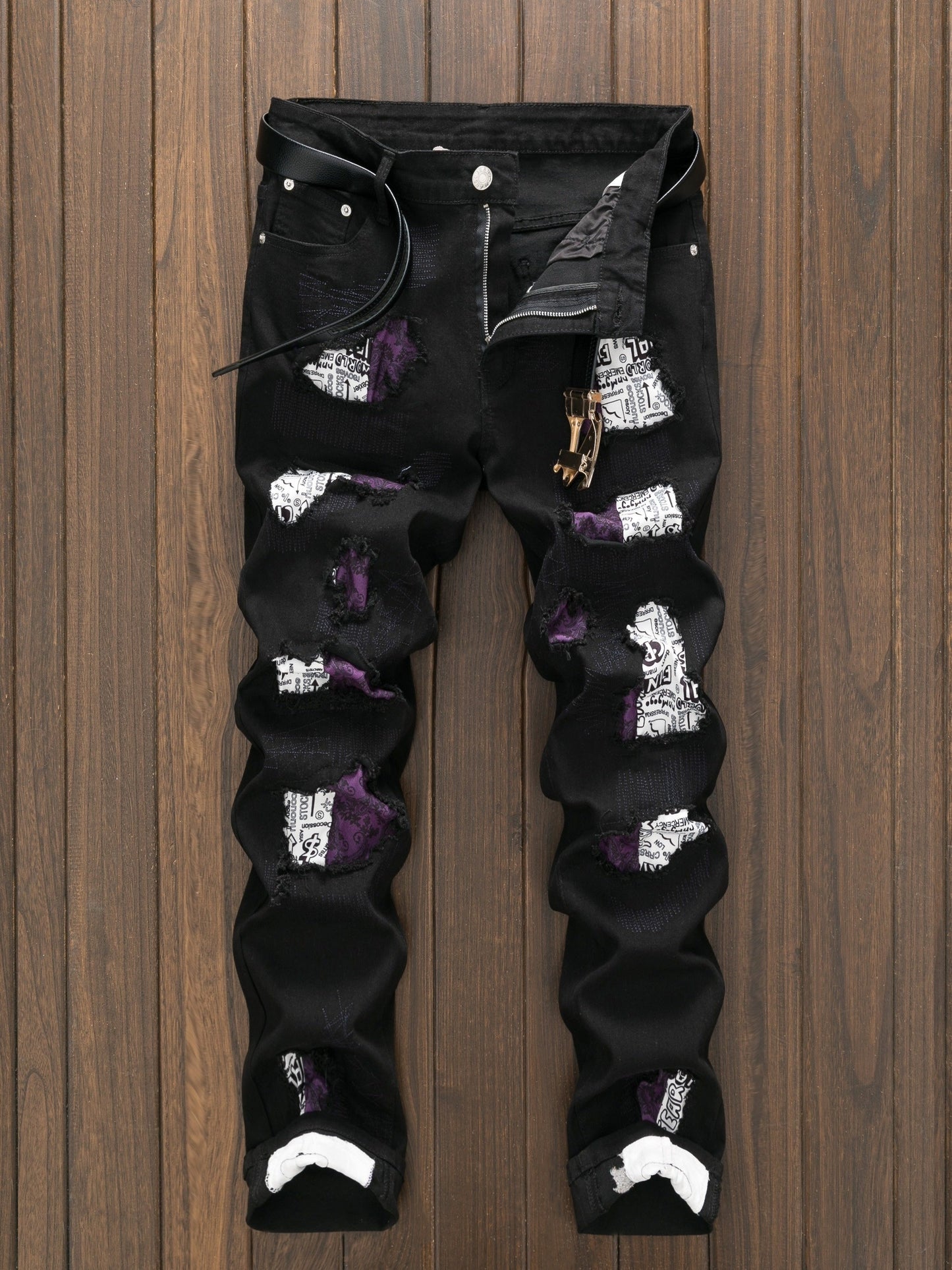 Men's Black Denim Jeans - product view 7