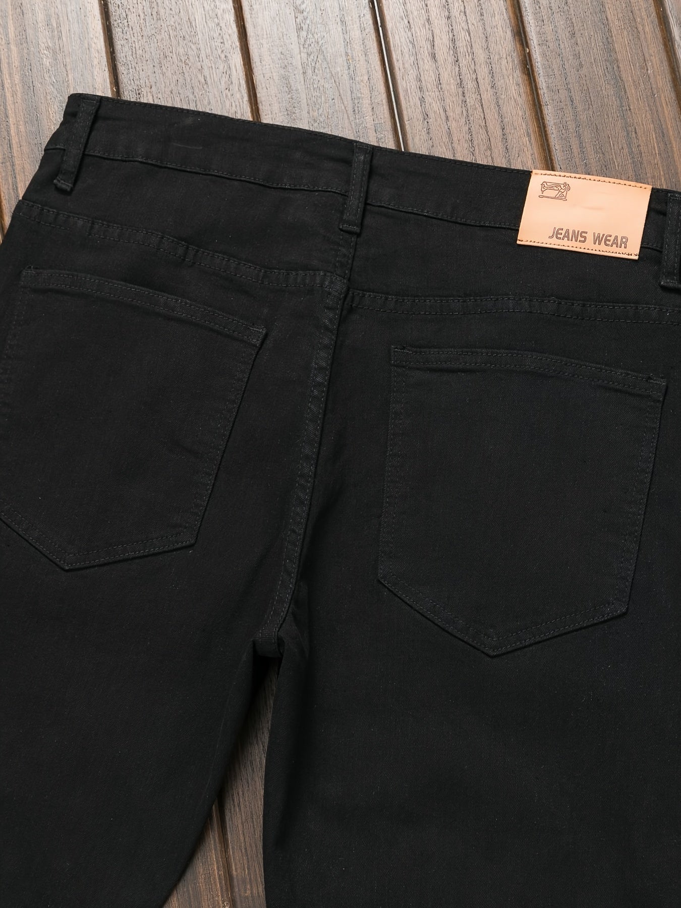 Men's Skinny Jeans - Black Denim Distressed