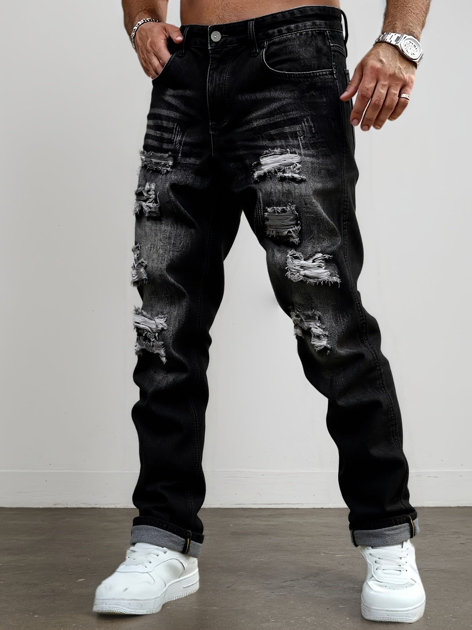 Men's Dark Gray Jeans - product view 4