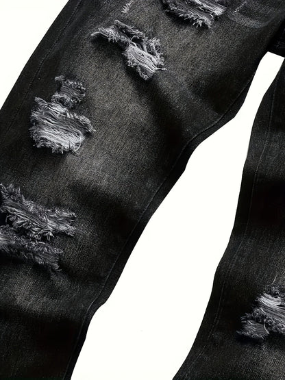 Men's Skinny Jeans - Classic Wash Distressed