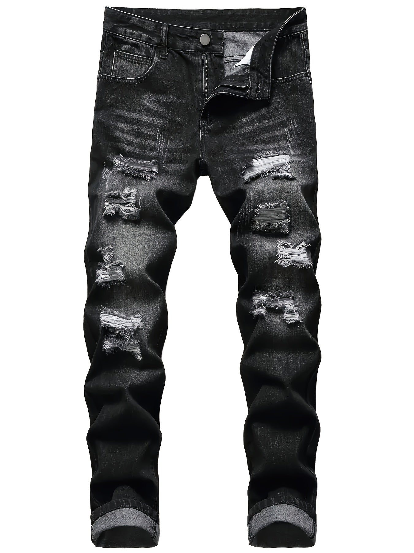 Men's Skinny Jeans - Classic Wash Distressed