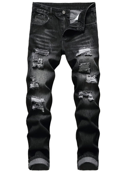 Men's Skinny Jeans - Classic Wash Distressed