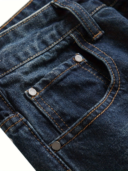 Men's Skinny Jeans - Classic Wash Distressed Streetwear