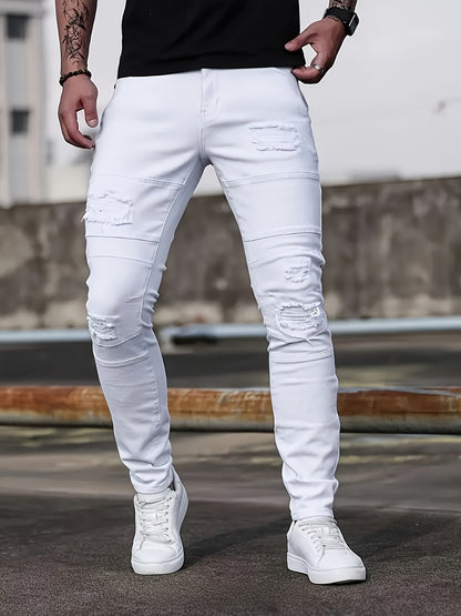 Men's White Denim Jeans - product view 9