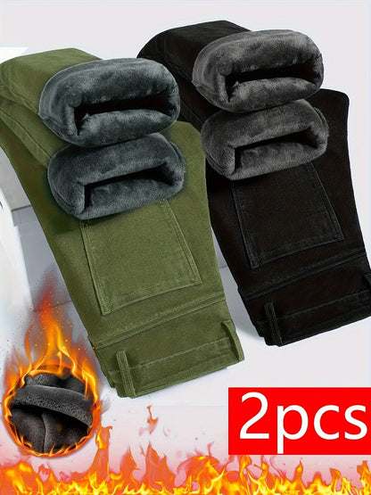 Men's black + army green Denim Slim-Fit Jeans - product view 4