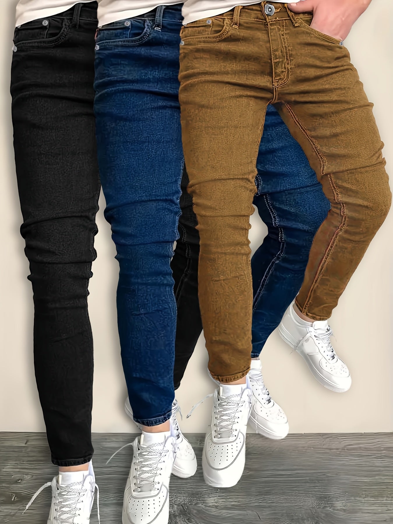 Men's Black+Blue+Khaki Jeans - product view 6