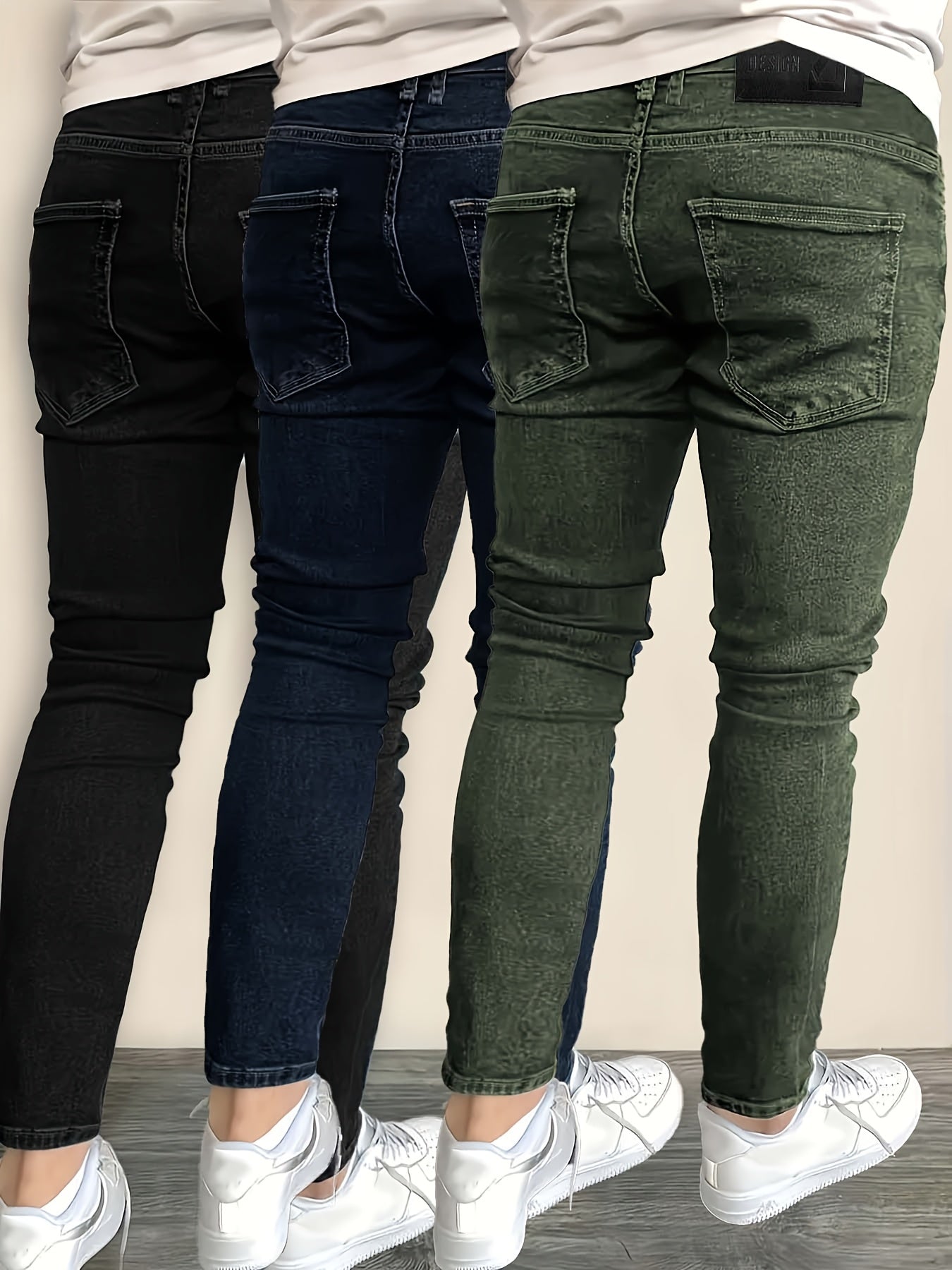 Men's Slim Fit Jeans 3-Pack - Stretch Denim Everyday Set