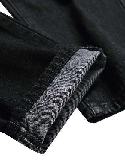 Men's Slim Fit Jeans - Black Denim Distressed Everyday