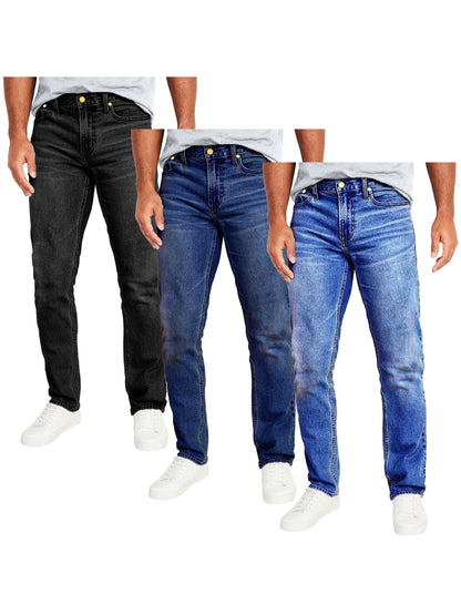 Men's Medium Blue x3 Cotton Slim-Fit Jeans - product view 13