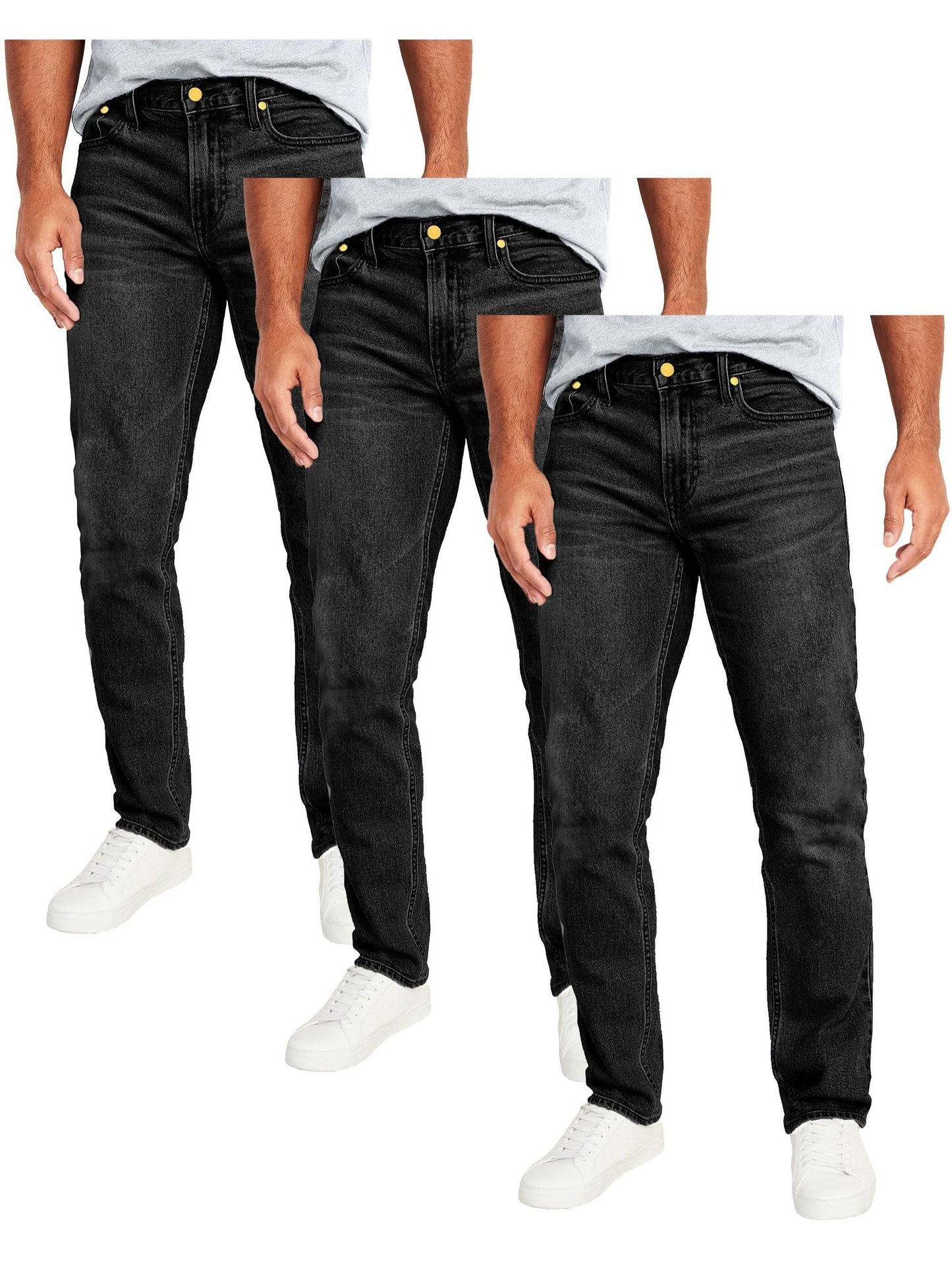 Men's Medium Blue x3 Cotton Slim-Fit Jeans - product view 1