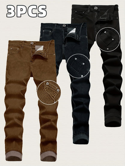 Men's Slim Fit Jeans - Classic Wash Clean Finish Modern