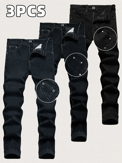 Men's Slim Fit Jeans - Classic Wash Clean Finish Modern