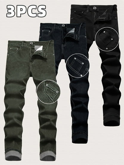 Men's Slim Fit Jeans - Classic Wash Clean Finish Modern