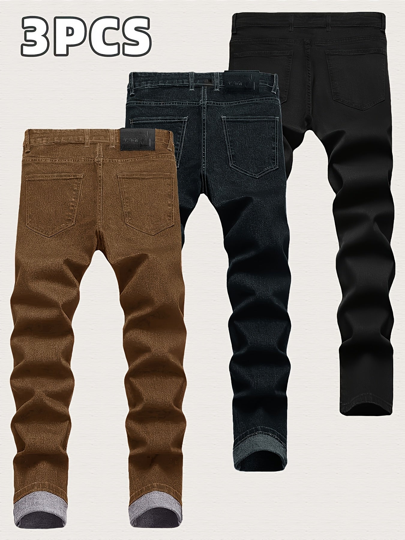 Men's Slim Fit Jeans - Classic Wash Clean Finish Modern