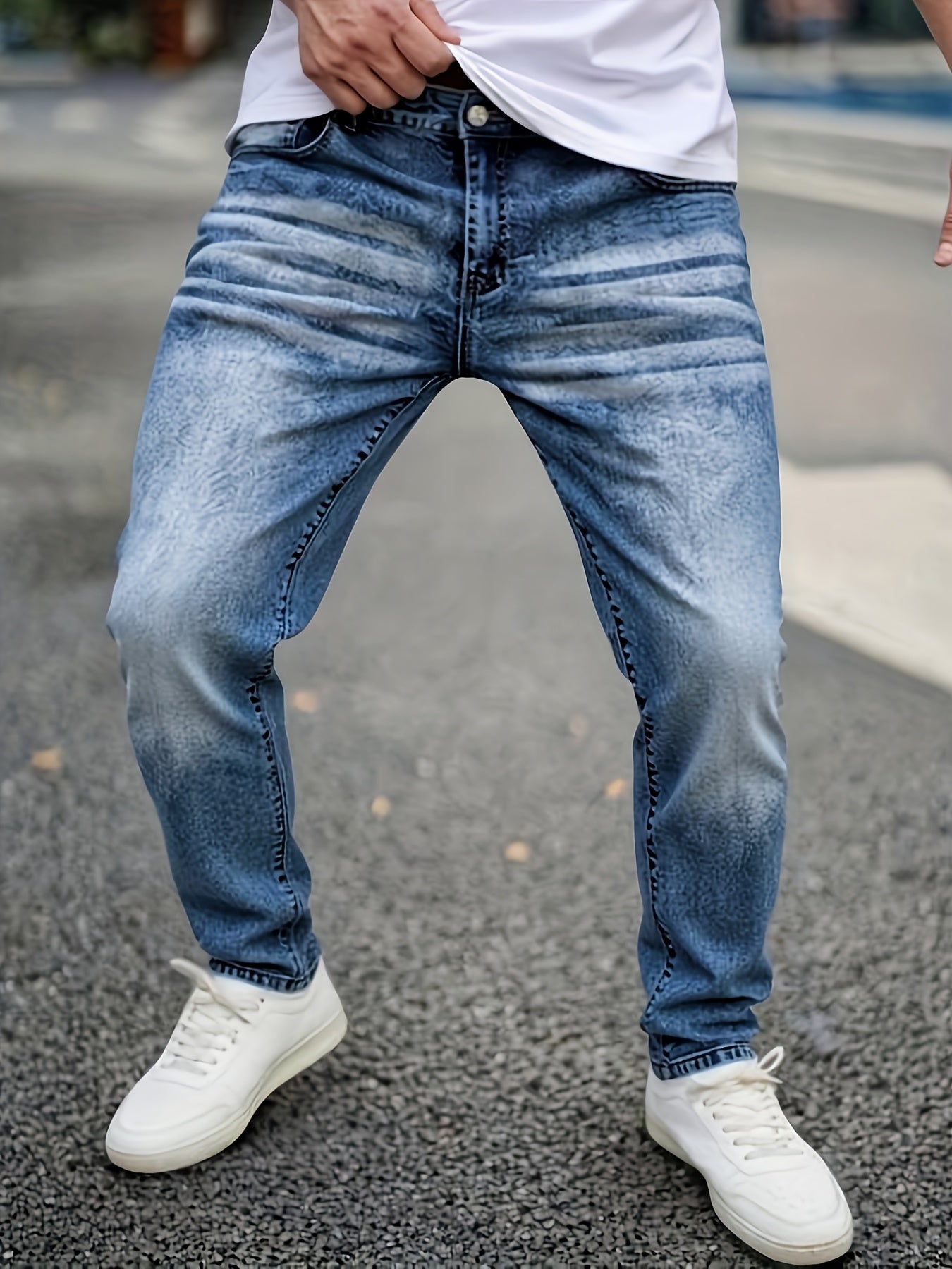 Men's Slim Fit Jeans - Classic Wash Clean Finish Travel 625125