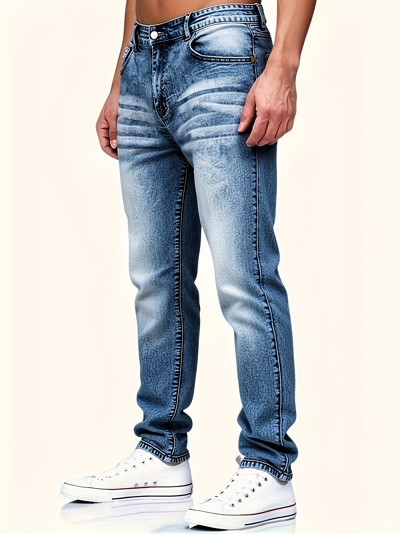 Men's Slim Fit Jeans - Classic Wash Clean Finish Travel 625125